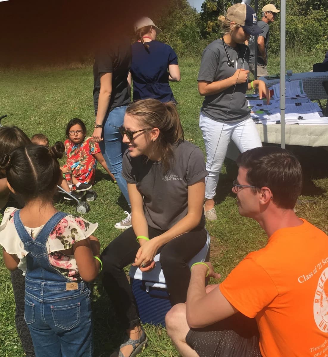 An intake conversation at the health fair